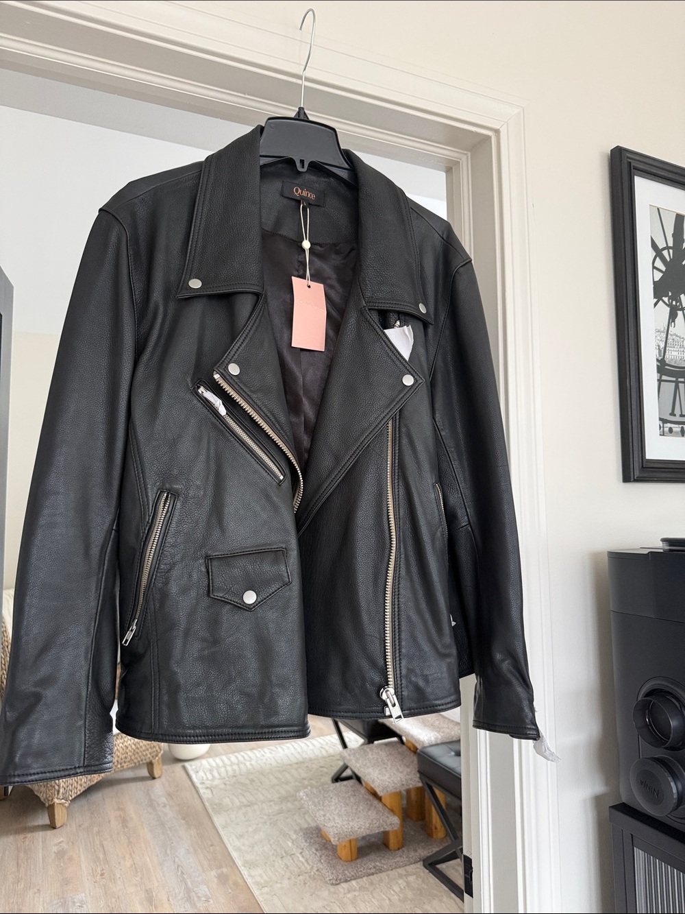Genuine Leather biker Jacket - Black NWT.  This is legit